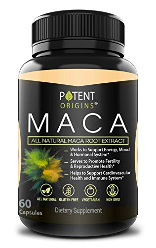 100% Natural Maca Extract 750mg â€“ 60 Capsules â€“ Natural Peruvian Maca Root Powder Supplement â€“ Promotes Energy & Immune Health â€“ Balances Hormones â€“ Pure Extract for Men & Women