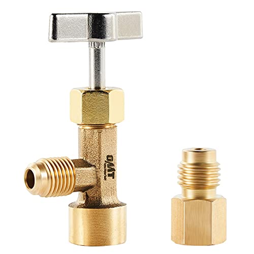 OrionMotorTech R134A Can Tap Refrigerant Dispenser with Tank Adapter for 1/4" and 1/2" AC Charging Hose