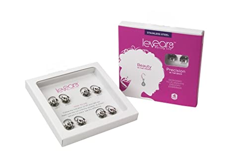 Book Cover Levears Earring Lifts Stainless Steel Four Pairs