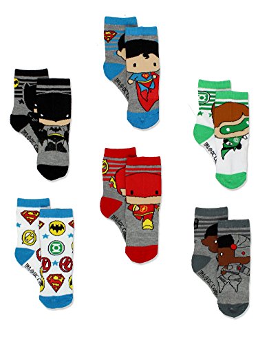 Batman Justice League Baby Toddler Boy's 6 pack Athletic Crew Socks