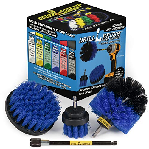 Book Cover Drillbrush Car Washing and Detailing Power Brush Kit with Long-Reach Removable Extension. Auto Care Set Includes Three Different Size, Replaceable
