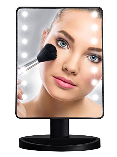 Book Cover Perfect Life Ideas Small Mirror with Lights - 10.7 inches Dimmable Led Touch Screen Makeup Mirror as Portable Natural Daylight Lighted Makeup Mirror Battery Operated