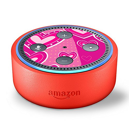 Skin Decal Vinyl Wrap for Amazon Echo Dot Kids Edition Stickers Decals Fun - Pink Hearts Girls Rule