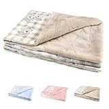 JOIE BEAN Fleece Baby Blanket | Soft and Fuzzy Minky for Infant, Newborn | Warm Crib With Teddy Bear Pattern | for Baby Boy, Girl, Unisex (Beige)
