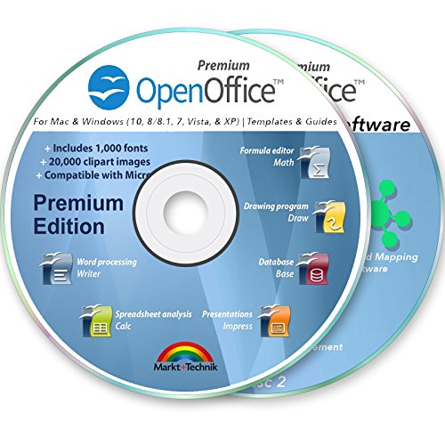 Book Cover Office Suite 2019 Professional for MS Windows PC & Mac Home Student Business Software Compatible with Microsoft Word Excel Disk 2 DVD Set by OpenOffice