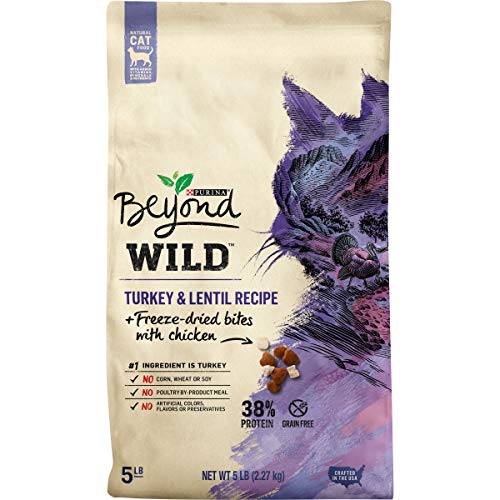 Purina Beyond High Protein, Grain Free, Natural Dry Cat Food, WILD Turkey Recipe + Freeze Dried Bites - 5 lb. Bag