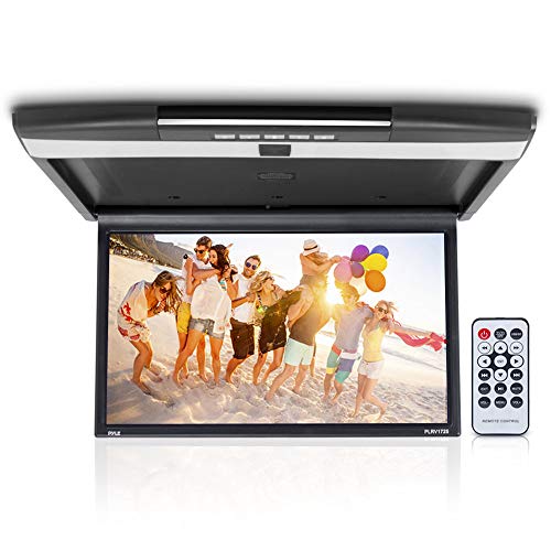 Pyle Car Overhead Monitor Screen Display - 17.3 inch. LCD Vehicle Flip Down Roof Mount Console - HDMI TV Player Control Panel w/ Built-in IR Transmitter for Wireless IR Headphone - Pyle PLRV1725