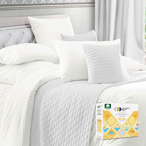 Pure White Duvet Cover King - 400 Thread Count 100% Cotton, 3 Piece Sateen Weave Bedding Set, Soft Luxury Comforter Cover and Two Pillow Shams, with Button Closure and Corner Ties