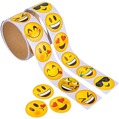 Kicko Emoticon Stickers Roll for Kids - 2 Rolls - Assorted Emoticon Sheets - Party Favors, Game Prizes, Novelty Toys, Wall, Creative Scrapbooks, Girly Collections, Personalized Arts and Crafts…