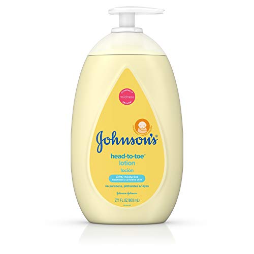 Johnsonâ€™s Head-to-Toe Moisturizing Baby Body Lotion, Hypoallergenic and Paraben Free, 27.1 fl. oz