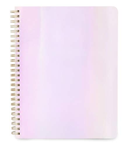 ban.do Rough Draft Mini Spiral Notebook, 9" x 7" with Pockets and 160 Lined Pages, Pearlescent
