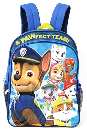 Book Cover PAW Patrol Boys Backpack with Plush Applique, Blue, One Size