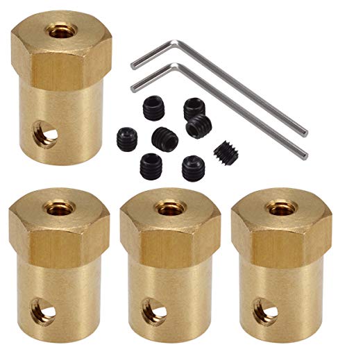 4-Pack 7mm Flexible Coupling Connector for Any Motors with Shaft Diameter of 0.275in/7mm - Car Wheels Tires Shaft