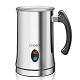 Milk Frother, Electric Milk Frother & Steamer for Latte, Cappuccino, Hot Chocolate, Automatic Milk Foamer with Hot and Cold Milk Functionality, Stainless Steel, Strix Control (silver)