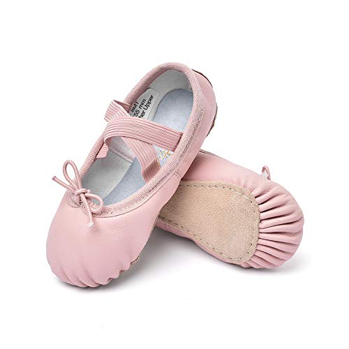 STELLE Girls Premium Leather Ballet Shoes Slippers for Kids Toddler