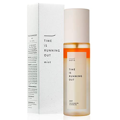 SIORIS Time is Running Out Mist (3.38 Fl Oz)-Natural Facial Oil Hydrating Spray Mist Moisturizer for Dry Skin - Completely Natural Formula with Macadamia, Jojoba Seed Oil - Makeup Setting Vegan Toner