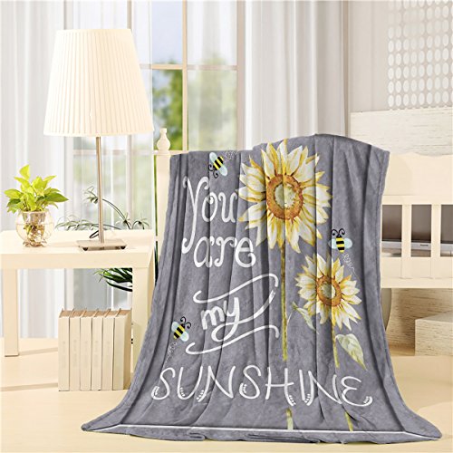 Book Cover Flannel Fleece Bed Blanket 40 x 50 inch Sunflowers Throw Blanket Lightweight Cozy Plush Blanket for Bedroom Living Rooms Sofa Couch - You Are My Sunshine