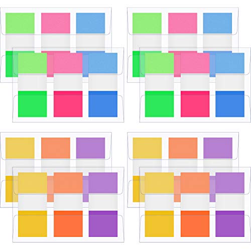 TecUnite 480 Pieces Page Markers, Pop Up Index Tabs Flags, Sticky Note Neon Flags, 0.8 Inch Wide