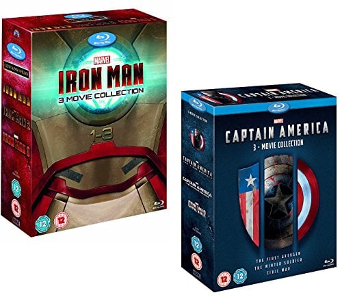 Book Cover Iron Man 1-3 (Complete Collection Box-Set) - Captain America 1-3 (Complete Collection Box-Set) - Marvel 6 Movie Bundling Blu-ray