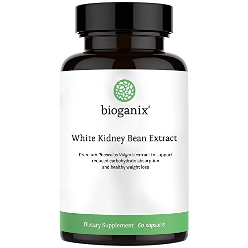 Bioganix Pure White Kidney Bean Extract, Carb and Fat Blocker & Starch Intercept Supplement for Weight Loss, 1800mg Serving (60 Capsules), Gluten-Free Veggie Pill