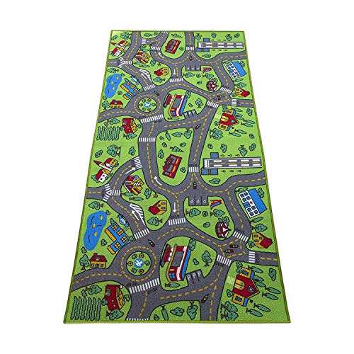 Book Cover Kids Rug Carpet Playmat City Life Learn Have Fun Safe, Children's Educational, Road Traffic System, Multi Color Activity Centerpiece Play Mat! for Playing with Cars for Bedroom Playroom
