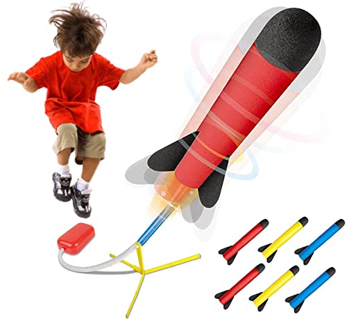 Play22 Toy Rocket Launcher for Kids - Shoots Up to 100+ Feet - Stomp Rocket Includes 6 Foam Rockets, 3 Colors - Best Birthday Gift for Boys and Girls - Fun Outdoor Toys Play for Kids Age 3+ Years