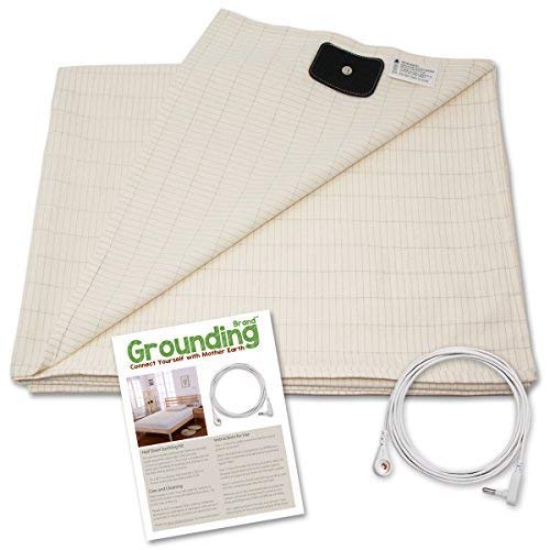 Book Cover Earthing Half Sheet with Grounding Connection Cord - Silver Antimicrobial Conductive Mat for Better Sleep, Natural Wellness and Healthy Earth Energy, Large 98x35.5 Inches fits Full, Queen and King