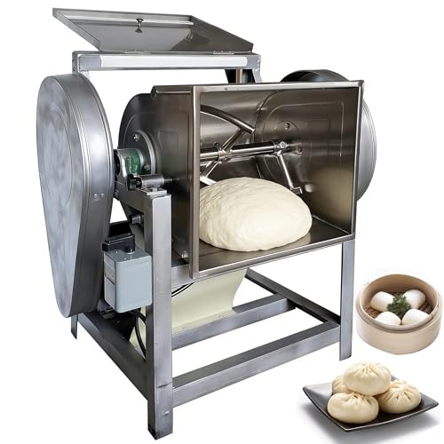 TECHTONGDA Commercial 110V Electric Dough Mixer Mixing Machine 25KG Heavy Duty Food Flour Mixer Spiral Dough Kneading Machine with 90 Degree Tilt Bucket for Restaurant School