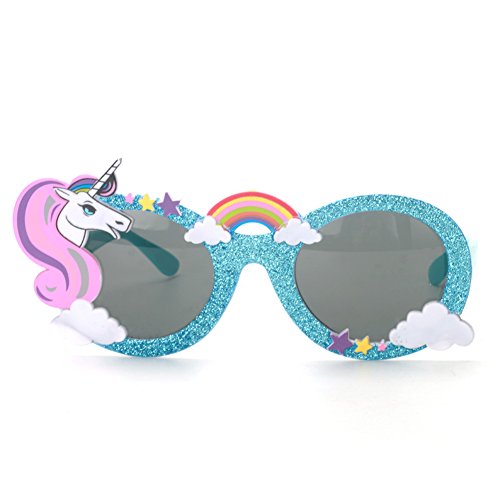 Unicorn Sunglasses â€“ Party Favors, Novelty Shades, Party Toys, Funny Costume Glasses Accessories for Kids & Adults (Blue)