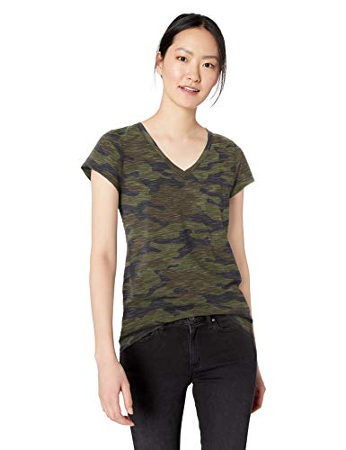 Amazon Brand - Daily Ritual Women's Lived-in Cotton Slub Short-Sleeve V-Neck T-Shirt