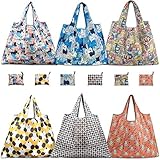Reusable Grocery Bags, TEOYALL 6 Pack Eco Friendly Large Foldable Grocery Tote Bag Heavy Duty Washable Shopping Bags (6 Pack)