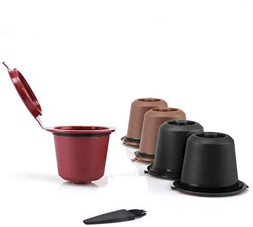 5 Pack Colorful espresso Reusable Capsules Durable Refillable Coffee Pods Compatible with Nespresso Machines (OriginalLine Compatible)