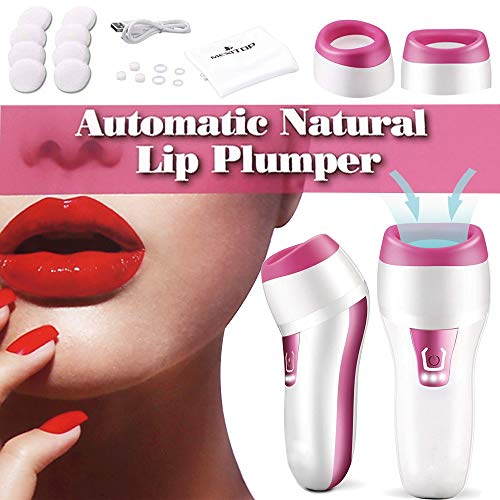 Electric Lips Plumper,Automatic Lip Plumping Tool 3 Min Fastly Fuller Lips Changeable Oval & Round Lip Plumps Devices Heads