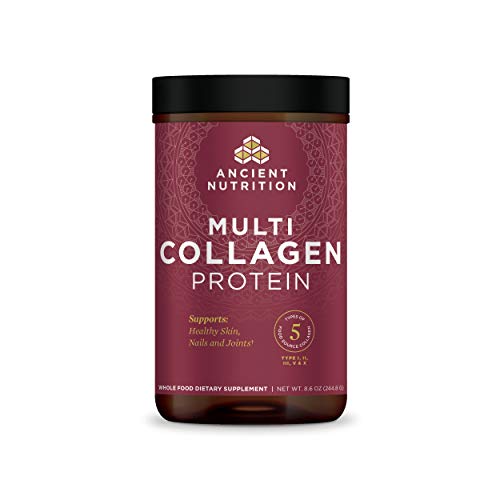 Multi Collagen Protein Powder Pure, Formulated by Dr. Josh Axe, 5 Types of Food Sourced Collagen Peptides, Supports Hair, Joints, Skin and Nails, Made Without Gluten & Dairy, 8.6oz