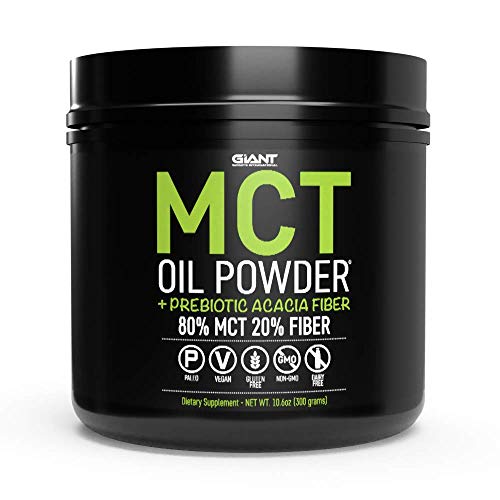 Book Cover MCT Oil Powder Plus Prebiotic Acacia Fiber from Non GMO Coconuts, Keto Friendly, Unflavored 30 Servings