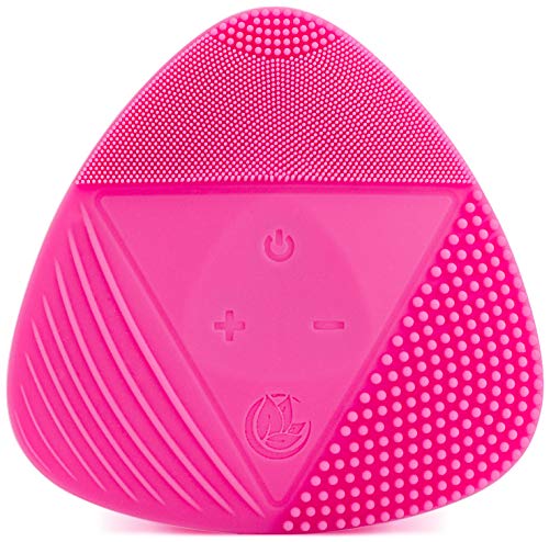 Silicone Sonic Facial Cleansing Brush - Best Beauty Massager for Normal, Sensitive, Combination Skin - Deep Cleaning Exfoliating Face Scrubber, Waterproof & Rechargeable Cleanser Tool