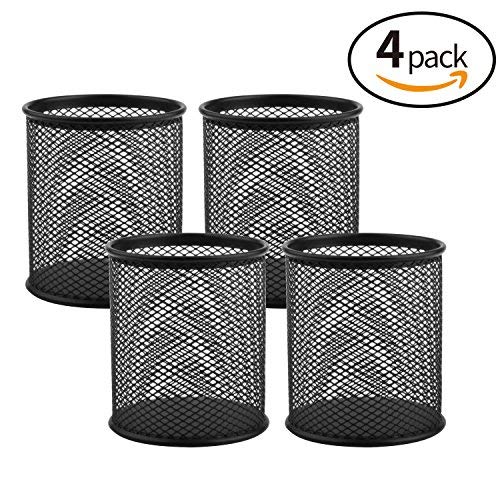 MROCO Pen Holder Pencil Holder Mesh Pencil Holders for Office Desk, Pen Organizer for Pens, Pencils, Highlighters, Scissors, Supplies 4 Pack
