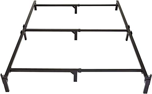 Book Cover Amazon Basics Metal Bed Frame, 9-Leg Base for Box Spring and Mattress - Queen, 79.5 x 60-Inches, Tool-Free Easy Assembly