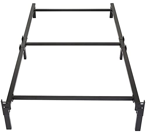 Amazon Basics Metal Bed Frame, 6-Leg Base for Box Spring and Mattress - Twin, 74.5 x 38.5-Inches, Tool-Free Easy Assembly