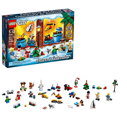 Book Cover LEGO City Advent Calendar 60201, New 2018 Edition, Minifigures, Small Building Toys, Christmas Countdown Calendar for Kids (313 Pieces)