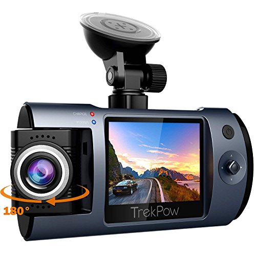Book Cover Dash Cam, Trekpow T1 HD 1080P Car DVR Dashboard Camera with 180Â°Rotation Len, 2