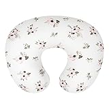 TILLYOU Nursing Pillow Cover - Egypt Cotton Care for Baby Boy Girl,Breathable Nursing Slipcover,Feeding Position Support, Floral Flowers