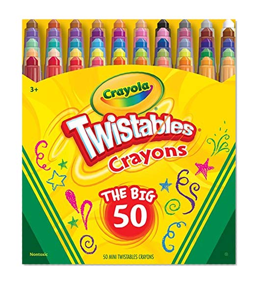 Book Cover Crayola Mini Twistables Crayons, Amazon for Kids, 50Count