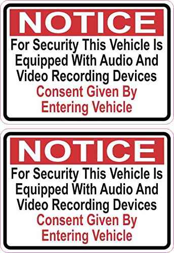 Book Cover StickerTalk Audio and Video Recording Consent Vinyl Stickers, 1 sheet of 2 stickers, 3.5 inches by 2.5 inches each