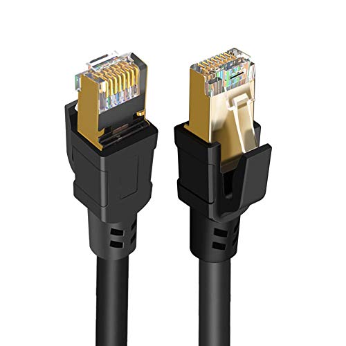 CableCreation Cat 8 Double Shielded Ethernet Patch Cable LAN Network CordÂ Support 40 Gigabit 2000MHz for Modem,Router, PS3, PS4,Xbox(5ft/1.5m), Black