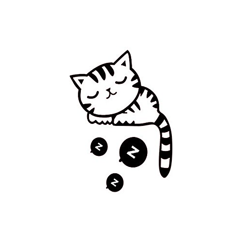 Morenitor DIY Wall Stickers, Cute Creative Cartoon Animal Pattern Removable Vinyl Wallpaper Wall Decor for Home, School, Office, Cafe (Snooze Cat)
