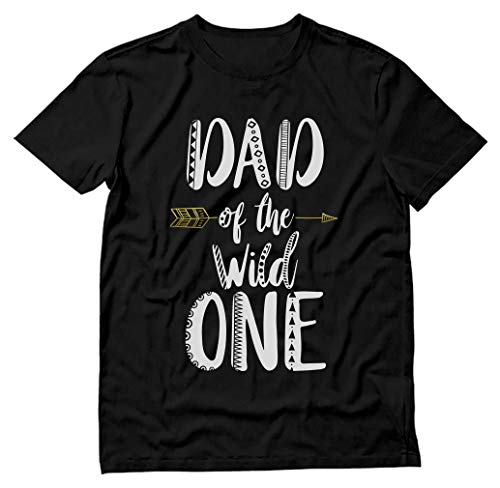 Wild One Dad Shirt Safari Theme Family First Birthday Daddy Shirt for Men Large Black
