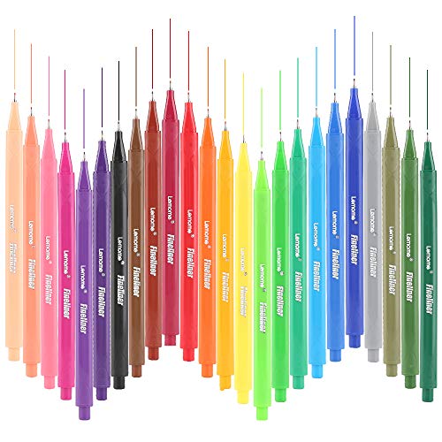 Fineliner Color Pen Set - 24 Colored Pens, 0.4 mm Fine Point Pens Drawing Pen, Perfect for Writing in Notebook/Dotted Journal/Planner