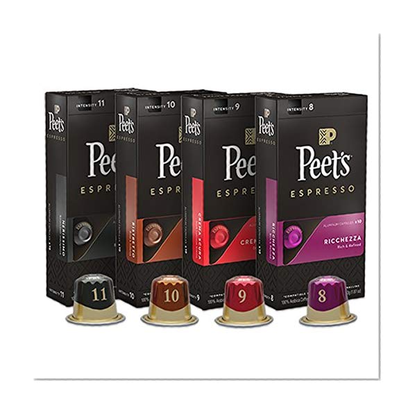 Peet's Coffee Espresso Capsules Variety Pack 10 Each (40 Count) Compatible with Nespresso Original Brewers Single Cup Coffee Pods