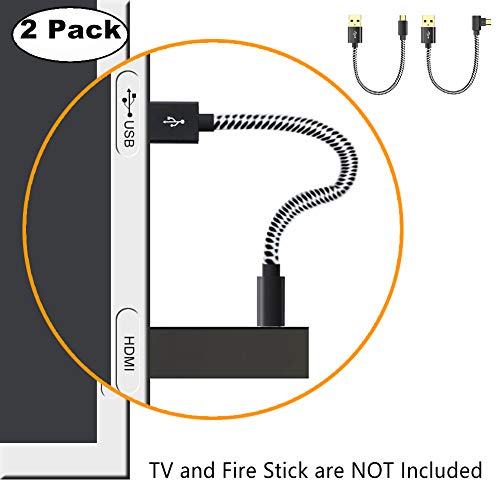 USB Cable for Fire Stick, Power Cable for Amazon Fire Stick Power up Your Fire Stick Form Your TV's USB Port, USB Cable Cord for Amazon Fire Stick, Chromecast, Roku Stick, 2 Pack (20cm/7.8 Inch)